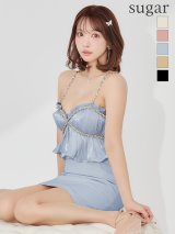 【予約商品/7月上旬-7月中旬発送予定】【ANGEL R/エンジェルアール】ベアトップ/ クロスショルダー/ キャミソール/ 3way/ フリル/ フレア/ マイクロミニドレス/ キャバドレス[OF2]