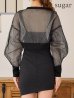 ブラック モデル：るりぴ　身長：165cm　着用サイズ：Fサイズ