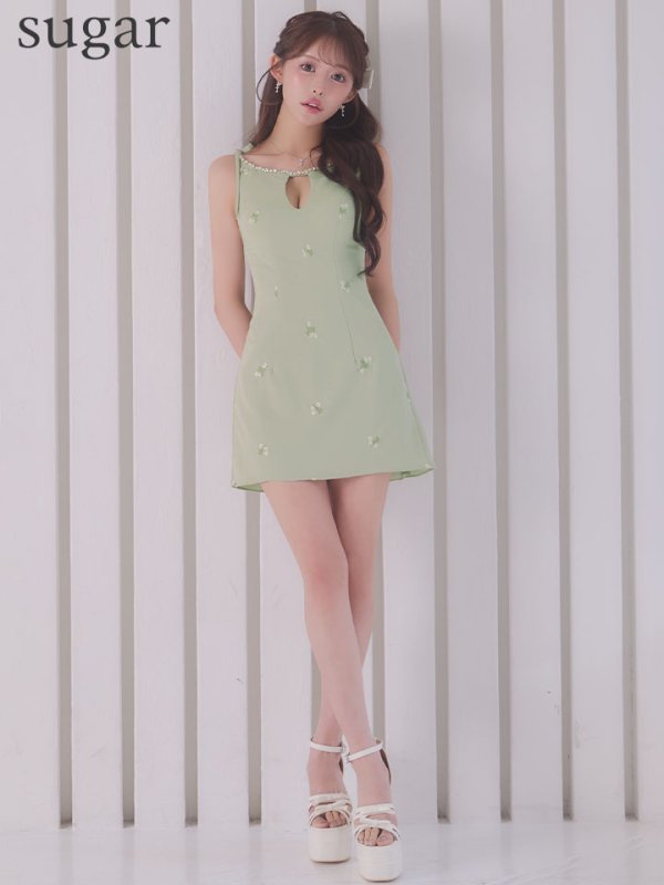 ミントグリーン　モデル：かるあ　身長：156cm　着用サイズ：Sサイズ