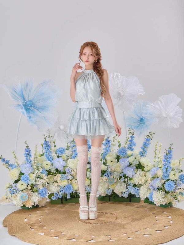 ブルー　モデル：まみ　身長：160cm　着用サイズ：Sサイズ