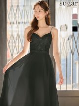 【予約商品/4月上旬-4月中旬発送予定】【ANGEL R/エンジェルアール】アッパーフラワーデザイン/ ウエストマーク/ ビジュー/ シフォン/ フレア/ ワンピース/ ミディアムドレス/ キャバドレス long[OF2]