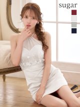 XSサイズあり【ANGEL R/エンジェルアール】 デコルテシアーデザイン/ フロントフラワービジュー/ チュール/ タイト/ ミニドレス/ キャバドレス[OF2]