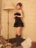 画像18: 【予約商品/9月中旬-9月下旬発送予定】XSサイズあり【ANGEL R/エンジェルアール】ベアトップ/ シアー/ ハートカット/ vホーカー/ ボタン/ ベルト/ ティアード/ 2段フリル/ レース/ ベロア/ フレア/ マイクロミニドレス/ ミニドレス/ キャバドレス[OF2] (18)