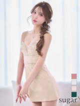 XSサイズあり【ANGEL R/エンジェルアール】Vカット/ フロントビジュー/ キャミソール/ フレア/ マイクロミニドレス/ キャバドレス[OF2]