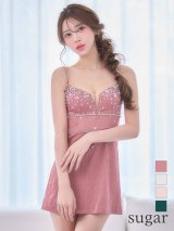 XSサイズあり【ANGEL R/エンジェルアール】Vカット/ フロントビジュー/ キャミソール/ フレア/ マイクロミニドレス/ キャバドレス[OF2]