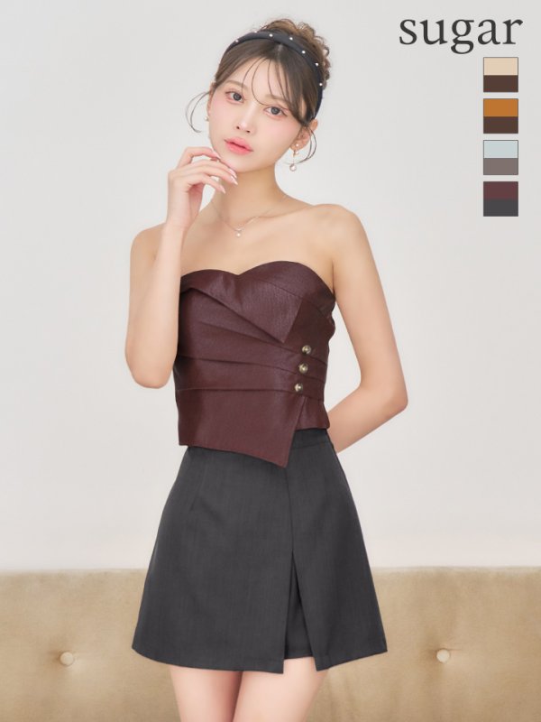 レッド×ダークグレー モデル：るりぴ　身長：165cm　着用サイズ：Sサイズ