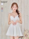 XSサイズあり【ANGEL R/エンジェルアール】アッパーフラワーレース/ 刺繍/ ビジュー/ フレア/ マイクロミニドレス/ キャバドレス[OF2]