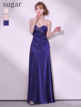 【ANGEL R/エンジェルアール】フロントドレープデザイン/ ベアトップ/ ビジュー/ パール/ 2way/ フレア/ ワンピース/ ロングドレス/ キャバドレス long[OF2]