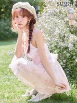 【予約商品/5月上旬-5月中旬発送予定】XSサイズあり【ANGEL R/エンジェルアール】フラワー/ ネックリボン/ シフォン/ ウエストフリル/ フレア/ マイクロミニドレス/ キャバドレス[OF2]