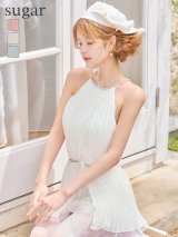 【予約商品/5月上旬-5月中旬発送予定】XSサイズあり【ANGEL R/エンジェルアール】ホルターネック/ チェーン/ ベルト/ プリーツ/ フリル/ フレア/ マイクロミニドレス/ キャバドレス[OF2]