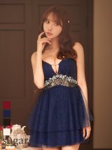 XSサイズあり【ANGEL R/エンジェルアール】バストチェーン/ ビジュー/ ウエストレース/ キャミソール/ チュール/ 2段フリル/ ティアード/ フレア/マイクロミニドレス/ キャバドレス[OF2]