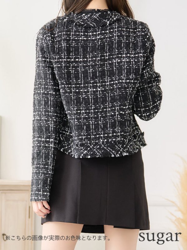 画像9: 【an to you】アウター/ジャケット/ ツイード/チェック/ノーカラー[OF05]