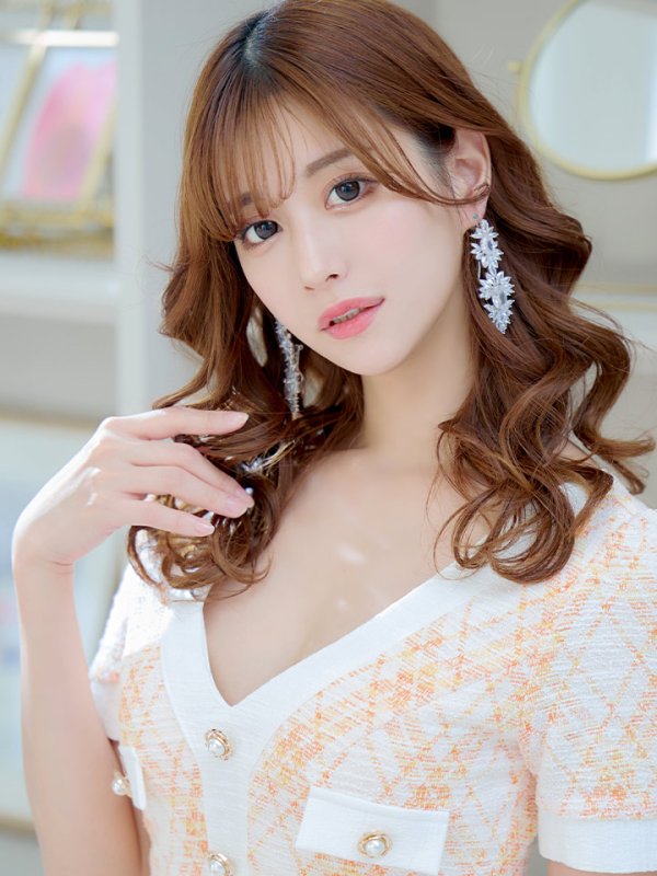 画像6: 【An to you/アントューユー】 ストレッチツイード/ 半袖/ 袖あり/ Vネック/ タイト/ ミニドレス/ キャバドレス[OF05]