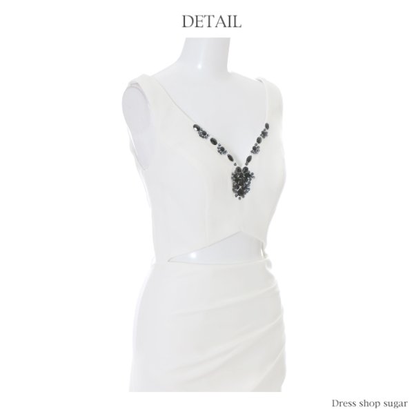 画像13: ☆XSサイズあり☆【Lip line/リップライン】胸元ビジューxウエストカットタイトミニキャバドレス・s6B1708[HC03]