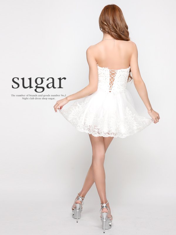 画像8: 【Lip line/リップライン】ビジュー/ベア/フレア/ミニドレス /キャバドレス Sサイズ[HC03]