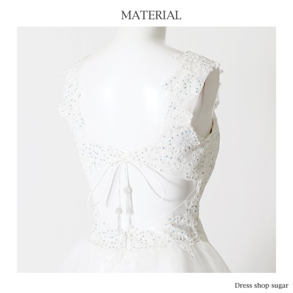 画像15: XSサイズあり【Lip line/リップライン】トップビジュー刺繍/フレア/ミニドレス /キャバドレス[HC03]