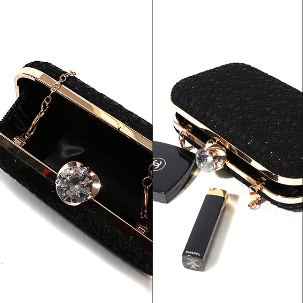 画像8: 【3カラー】レース＆グリッタークラッチバッグ[OF04]