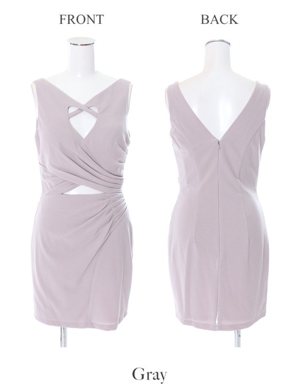 画像9: 【Lip line/リップライン】バストカット/お腹開き/ワンカラー/ミニドレス /キャバドレス[HC03]