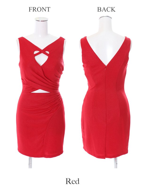 画像12: 【Lip line/リップライン】バストカット/お腹開き/ワンカラー/ミニドレス /キャバドレス[HC03]