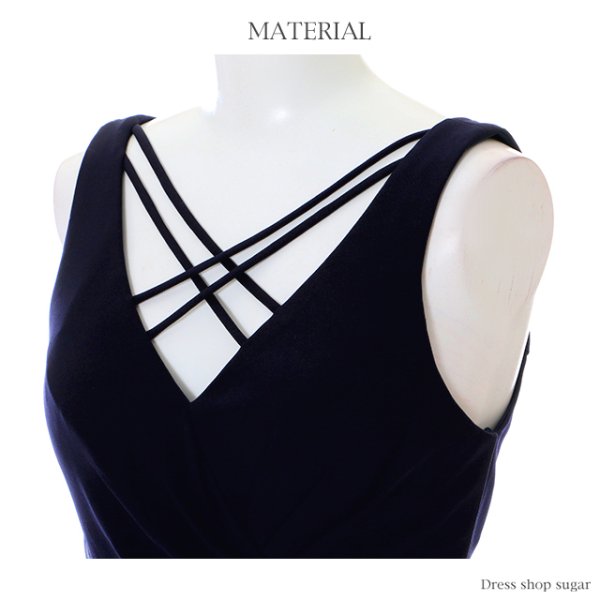 画像13: 【Lip line/リップライン】ウエストカット/胸元クロス/ワンカラー/ミニドレス /キャバドレス[HC03]