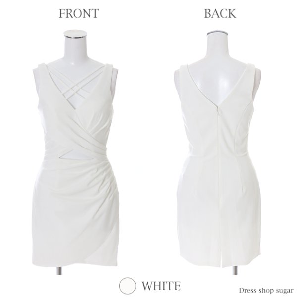 画像8: 【Lip line/リップライン】ウエストカット/胸元クロス/ワンカラー/ミニドレス /キャバドレス[HC03]