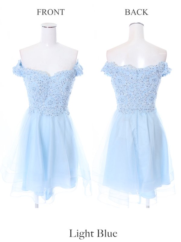 画像17: 新色追加！【Lip line/リップライン】オフショル/チュール/フレア/ミニドレス /キャバドレス[HC03]