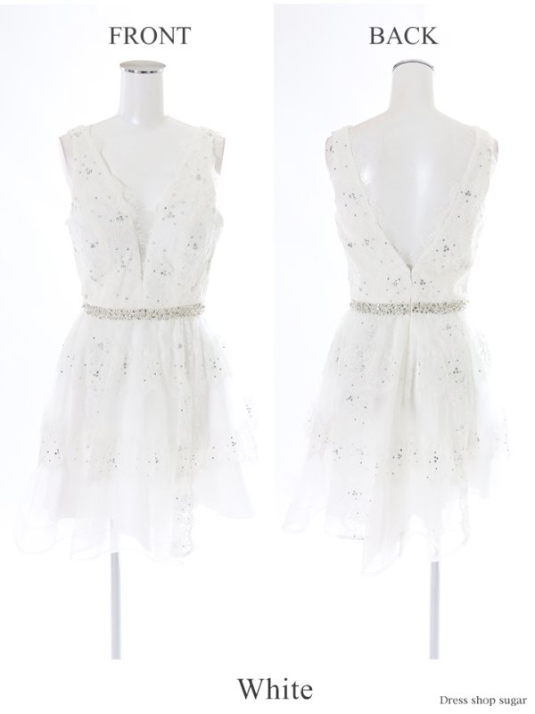 画像9: 【Lip line/リップライン】レース/チュール/フレア/ミニドレス /キャバドレス[HC03]