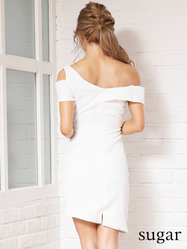 画像8: 【Lip line/リップライン】クロスデザイン/ワンカラー/アシンメトリー/ミニドレス /キャバドレス[HC03]