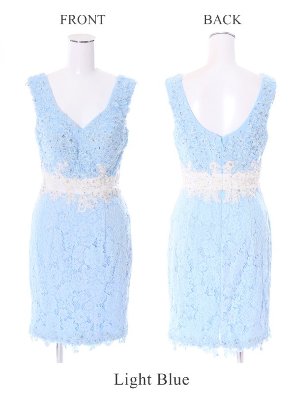 画像8: 【Lip line/リップライン】フラワーレース/ ノースリ/ タイト/ キャバドレス[OF05]