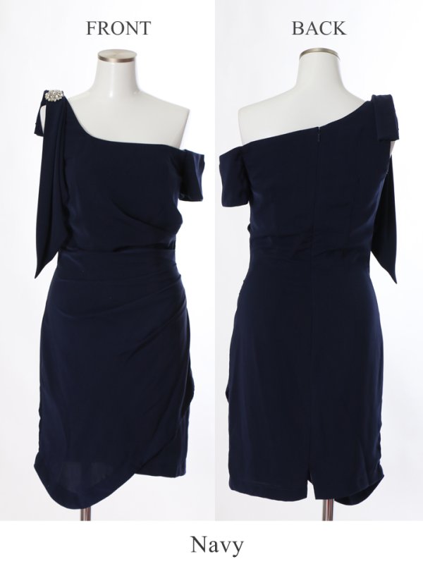 画像8: 【Lip line/リップライン】ワンショル/ ワンカラー/ タイトミニ/ キャバドレス[HC03]