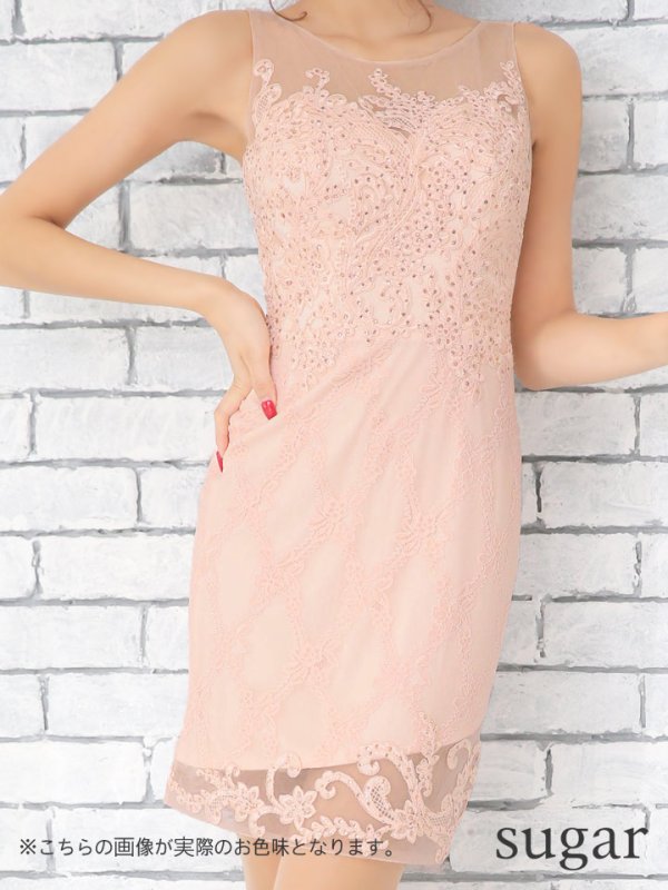 画像6: 【Lip line/リップライン】シアーレース/ デザイン刺繍/ タイトミニ/ キャバドレス[HC03]