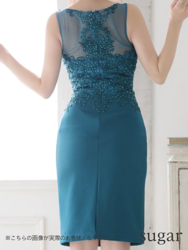 画像8: 【Lip line/リップライン】ビーズ刺繍デザイン/ノースリ/タイト/ミニドレス /キャバドレス[HC03]