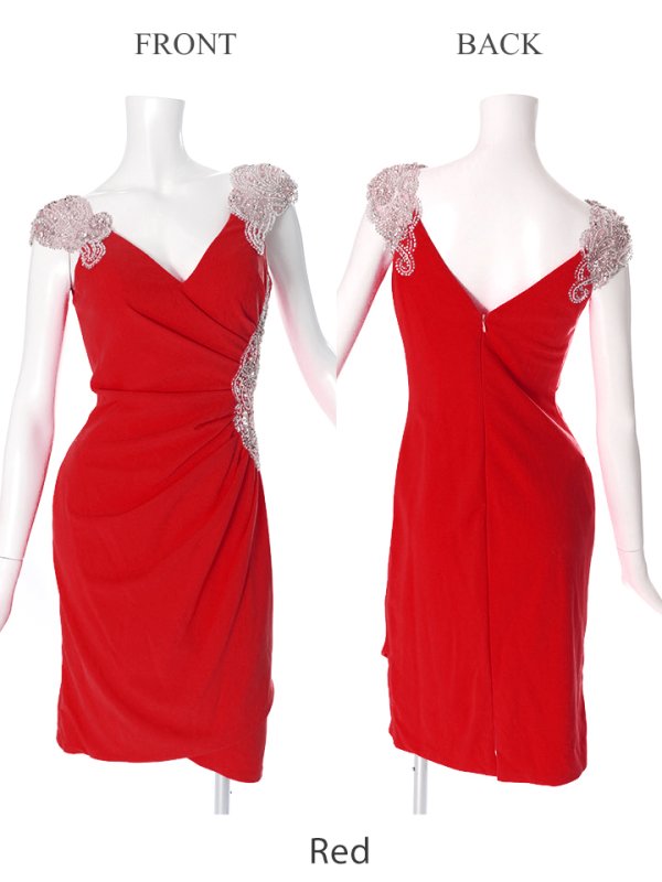 画像21: 【Lip line/リップライン】ビジューデザイン/ ストレッチ/ タック/ タイト/ ミニドレス/ キャバドレス[HC03]