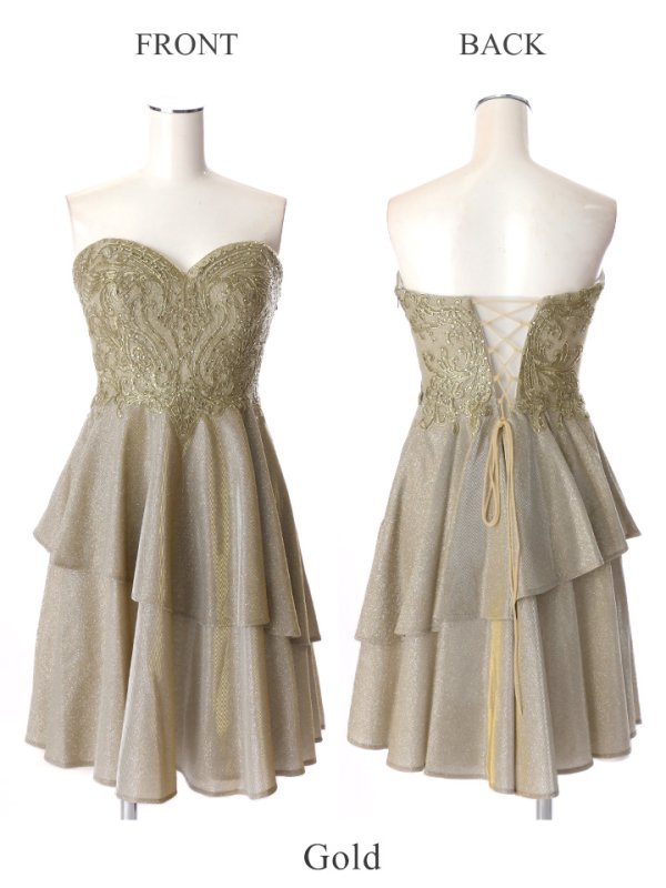 画像10: 【Lip line/リップライン】ベア/ ラメ/ フレア/ ミニドレス/ キャバドレス[HC03]