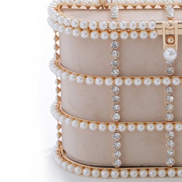 画像3: ラインストーン/パールボックスバッグ【1カラー】[OF01A]