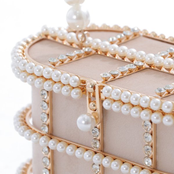 画像5: ラインストーン/パールボックスバッグ【1カラー】[OF01A]