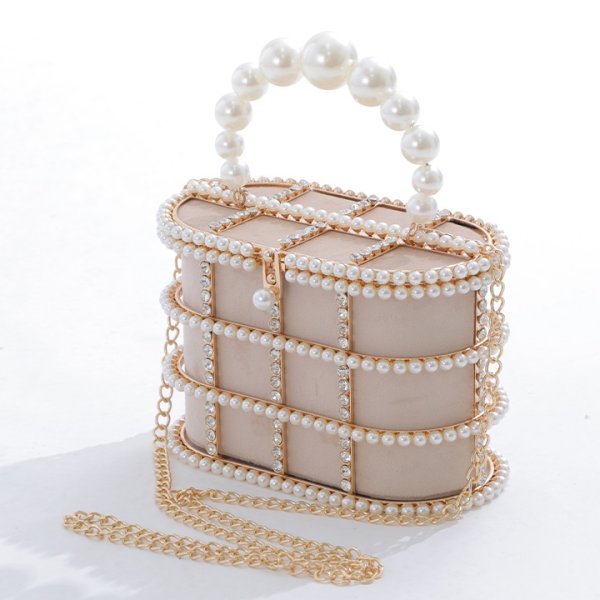 画像9: ラインストーン/パールボックスバッグ【1カラー】[OF01A]