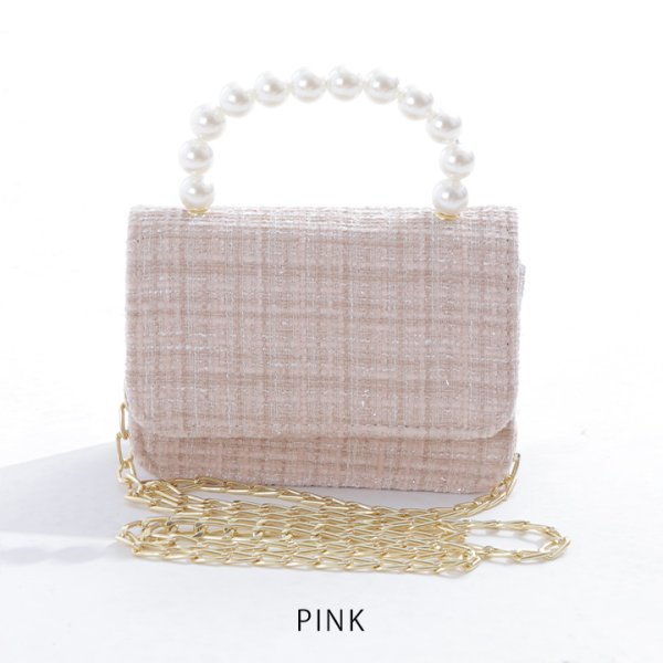 画像4: ツイード/パール/ハンドバック【バッグ】【Fサイズ/3カラー】[OF04]