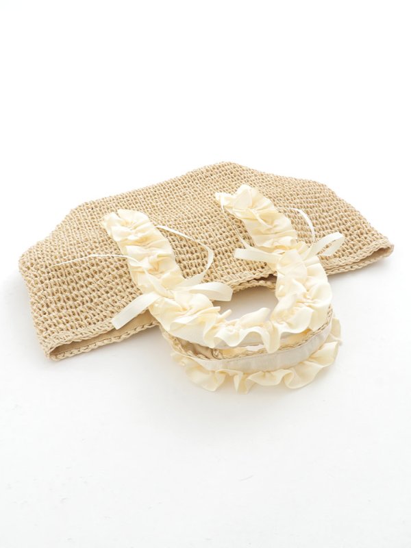 画像6: 【バッグ】フリルハンドルカゴバッグ【2カラー】[YMT]