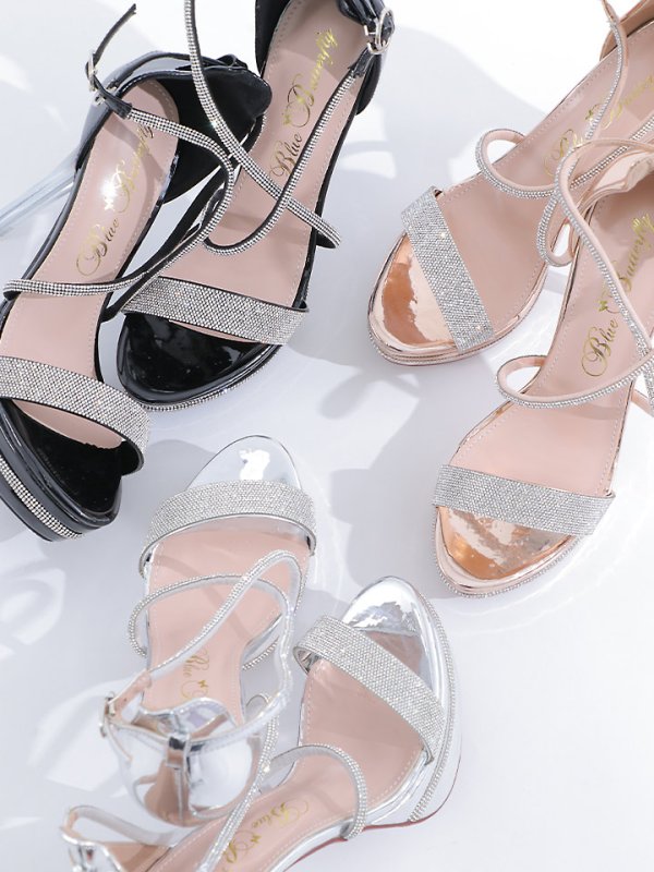 画像31: 【COMEX】 3color/ 12cmヒール/ ビジュー/ オープントゥ/ ハイヒール/ ストラップサンダル[OF02]