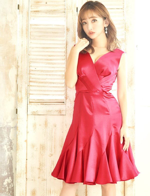 画像3: 【VELIQUE/ヴェリーク】ワンカラー/ Aライン/ ワンピース/ ミニドレス/キャバドレス【HC02】