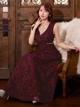 【VELIQUE/ヴェリーク】総レース/ ウエストカット/ パール/ ノースリーブ/ Vネック/ マキシ丈/ ワンピース/ ロングドレス/ キャバドレス【HC02】【一部予約商品/12月中旬発送予定】