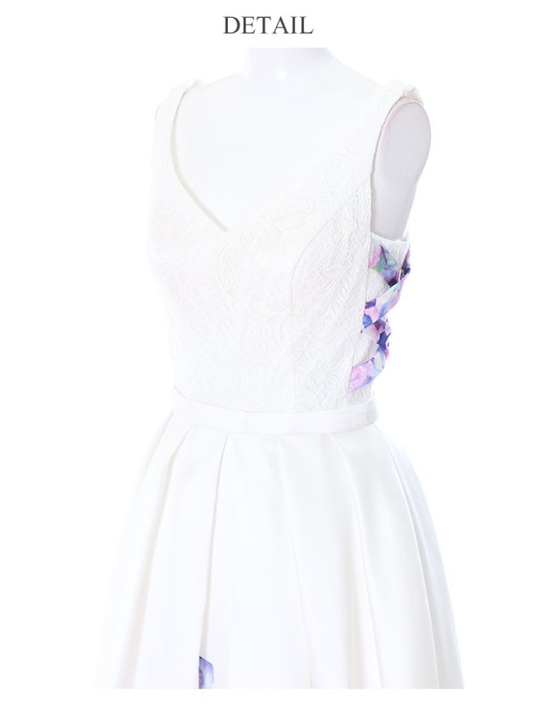 画像7: 再入荷！【Lip line/リップライン】フラワープリント/レース/タック/ロングドレス /キャバドレスlong[HC03]