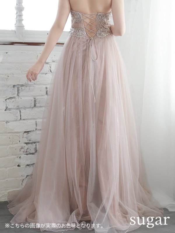 画像6: 【Lip line/リップライン】ベア/ビジュー/ チュール/ Aライン/ ロング/ キャバドレス long[HC03]