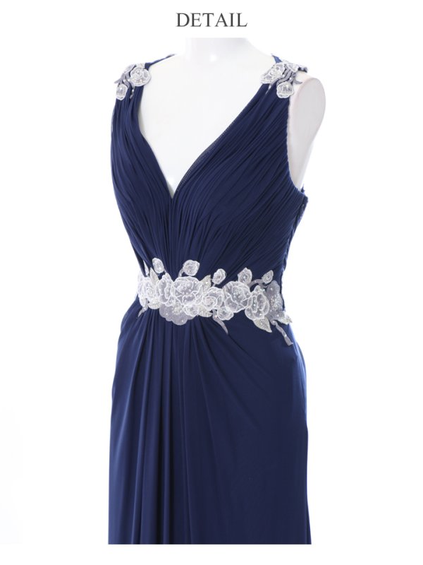 画像12: 【Lip line/リップライン】フラワー刺繍/チュール/スピンドル/ロングドレス /キャバドレスlong[HC03]