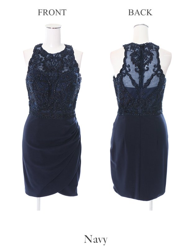 画像10: 【Lip line/リップライン】レース刺繍/タック/タイト/ミニドレス /キャバドレス[HC03]