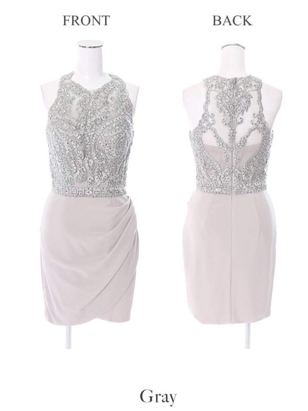 画像9: 【Lip line/リップライン】レース刺繍/タック/タイト/ミニドレス /キャバドレス[HC03]