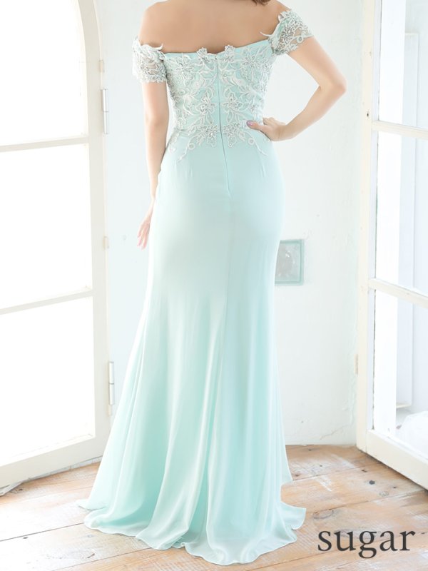 画像6: 【Lip line/リップライン】ビーズ刺繍/ オフショル/  シフォン/ ロング/ロングドレス /キャバドレス/long[HC03]