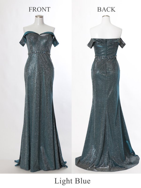 画像6: 【Lip line/リップライン】ラメニット/ オフショル/ スリット/ キャバドレス long[HC03]