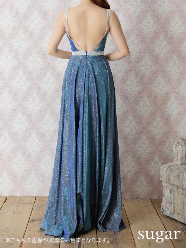 画像6: Lサイズあり【Lip line/リップライン】ラメニット/ シアーレース/ スリット/ キャバドレス long[HC03]